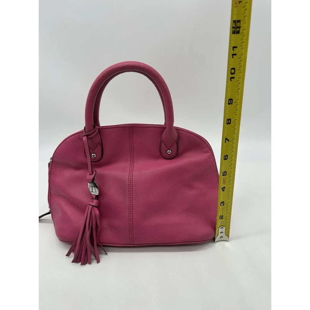 Vintage Tignanello Hot Pink Leather Mini Dome Satchel Handbag Y2K‎ Style Tassel